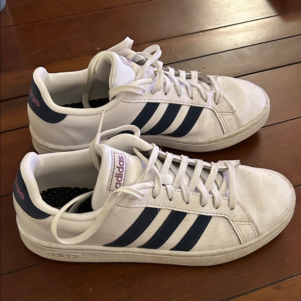 Adidas White and Navy Sneakers